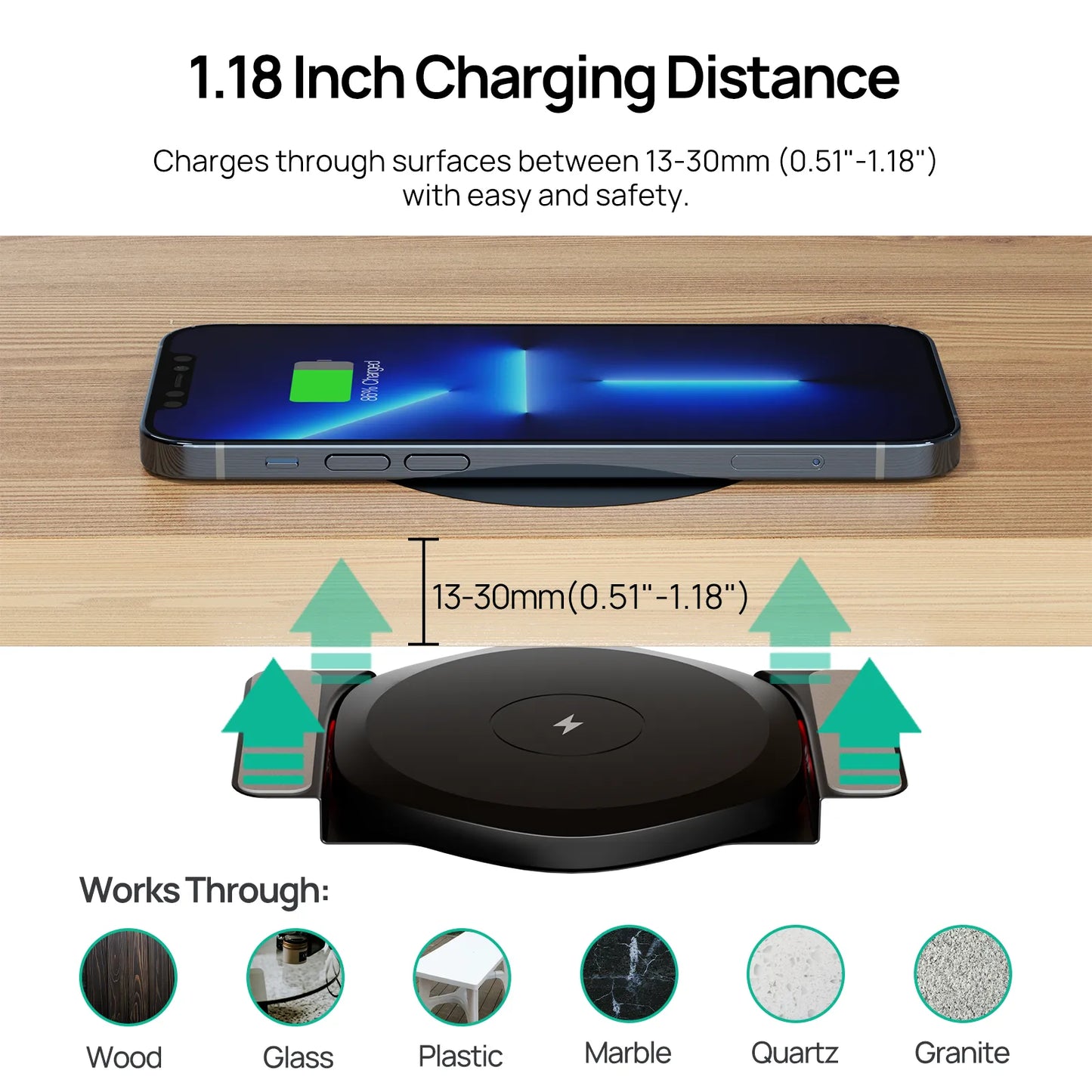 KPON Wireless Charger. Charging Station for iPhone 14/13/12/11/X/8