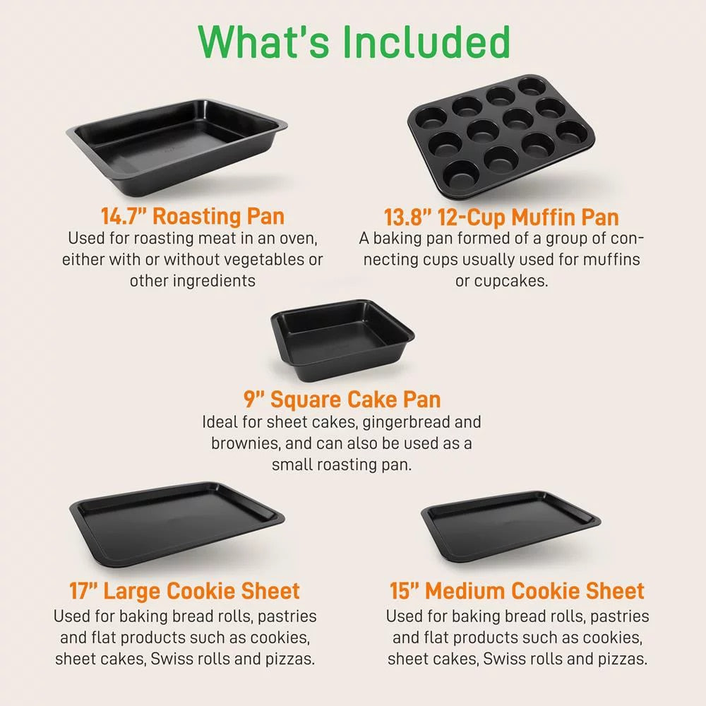 Abdo 10 Piece Non-stick Bakeware Set - Carbon Steel