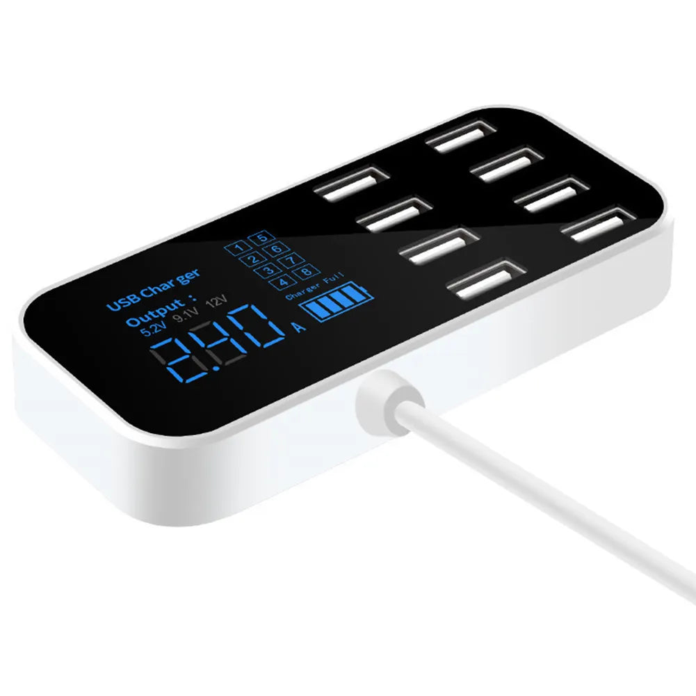 8 Ports USB Mobile Phone Chargers 12-24V Car Charging Station.