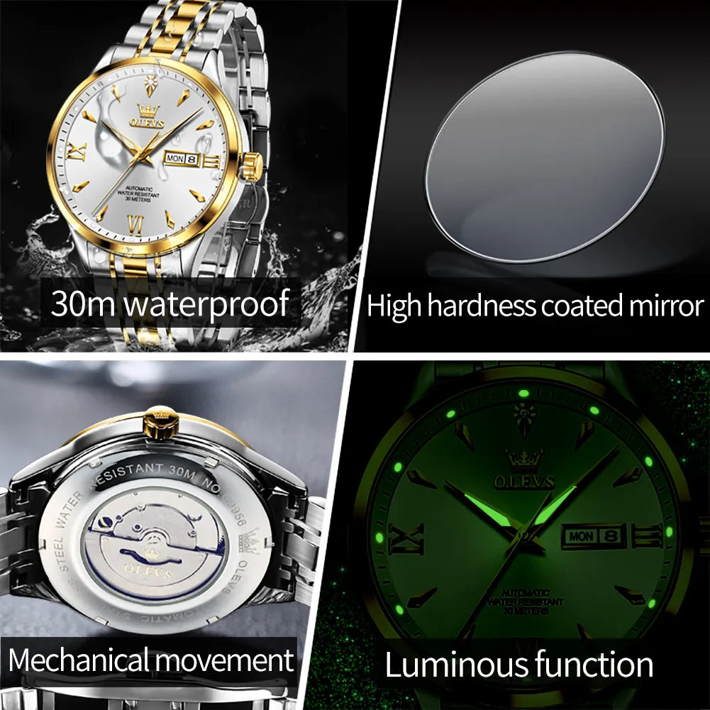 OLEVS Men Watches Top Brand.  Waterproof,