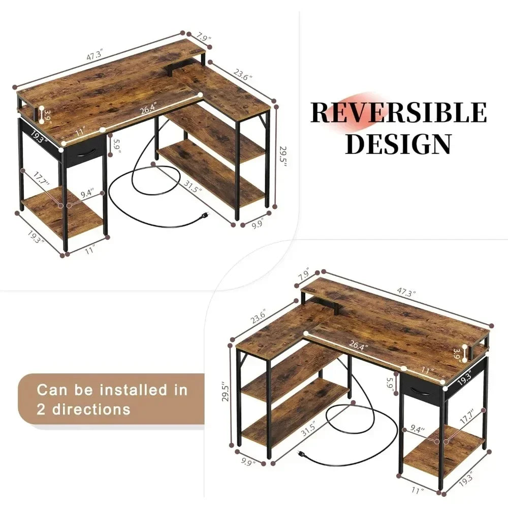 L Shaped Gaming Computer Desk