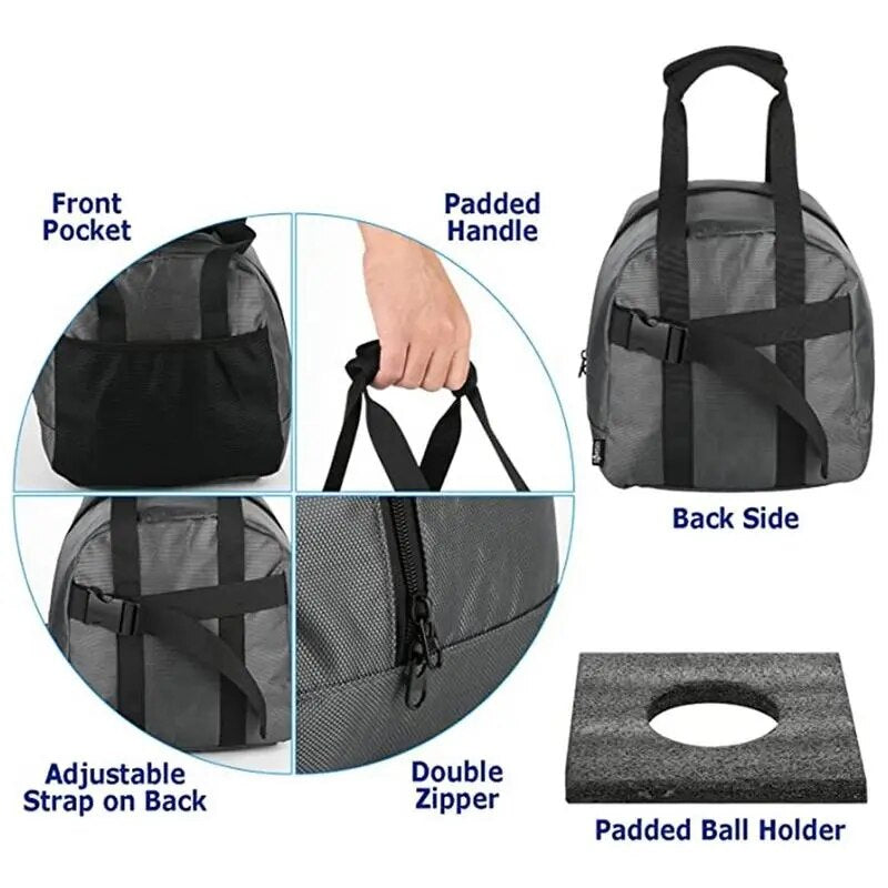 Portable Bowling Tote Bag With Padded Ball Holder.