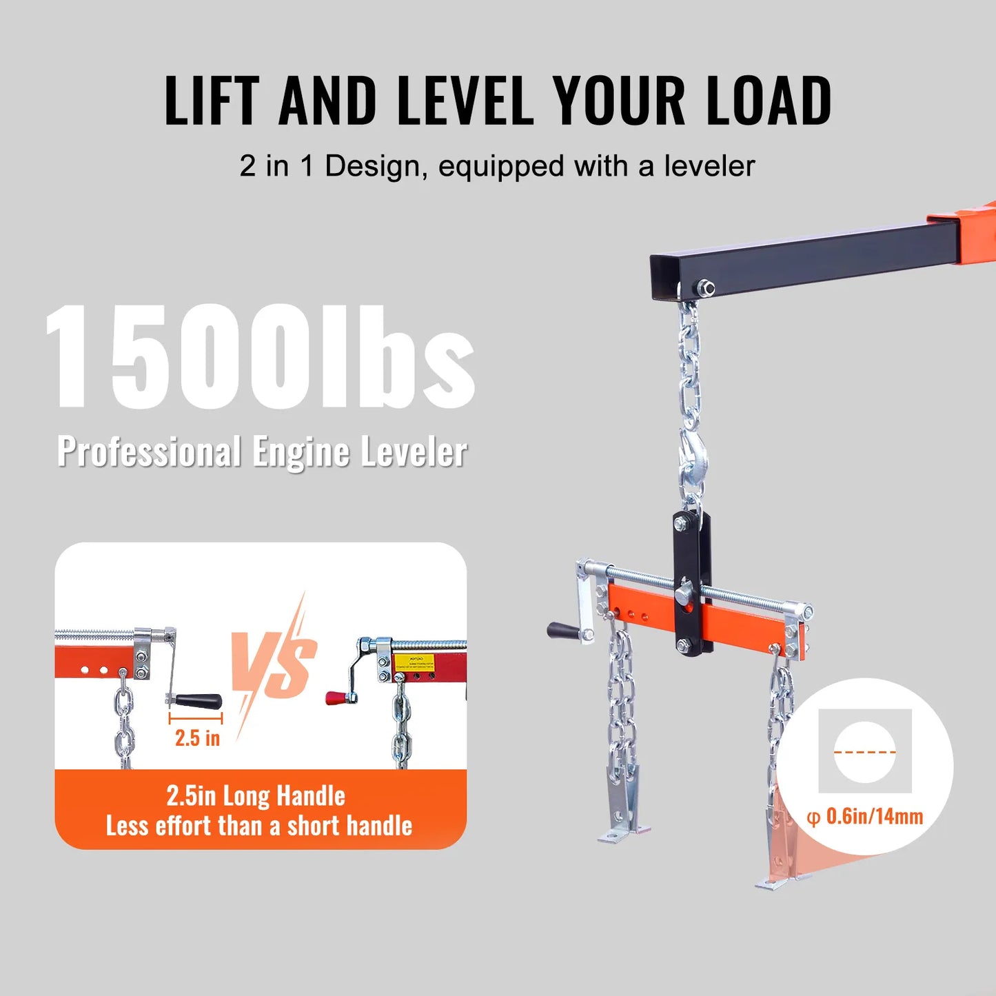 Hydraulic Engine Hoist with Lever 2 Ton Crane.