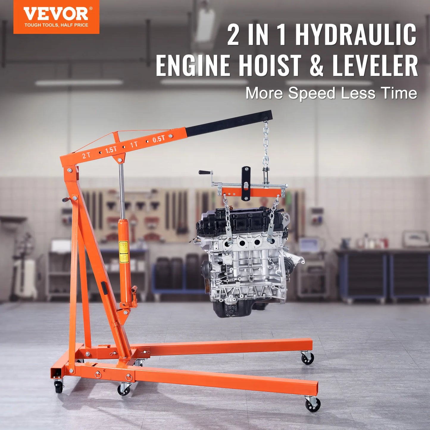 Hydraulic Engine Hoist with Lever 2 Ton Crane.