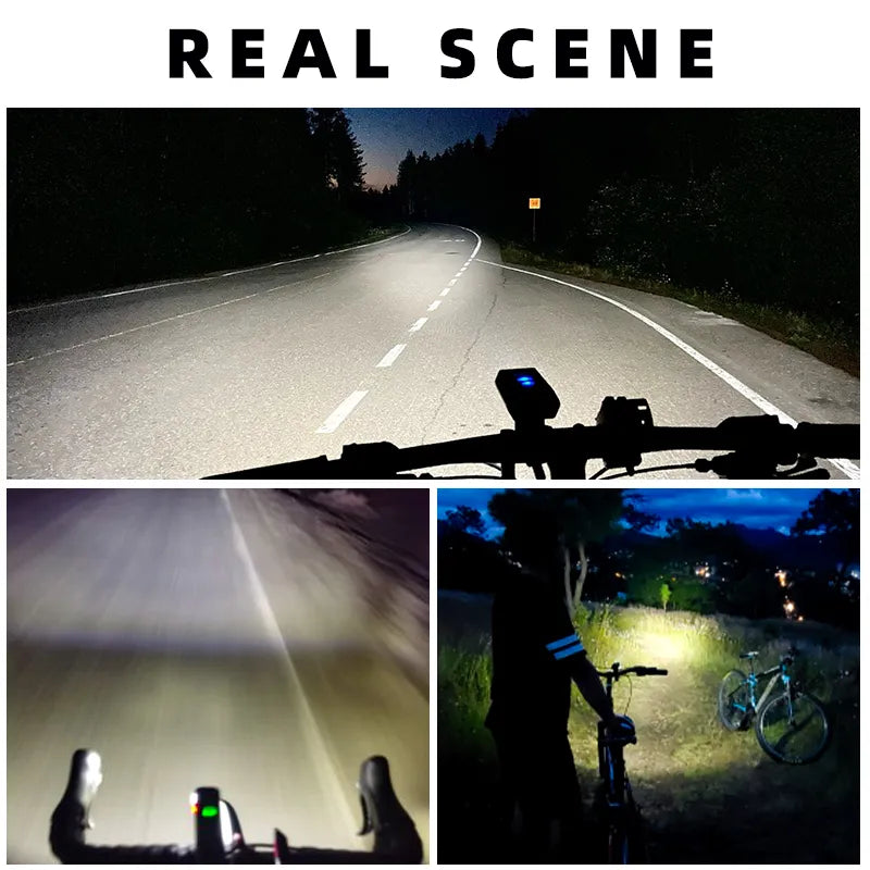 ROCKBROS Bike Light Rainproof Type-C Charging LED 2000mAh MTB.